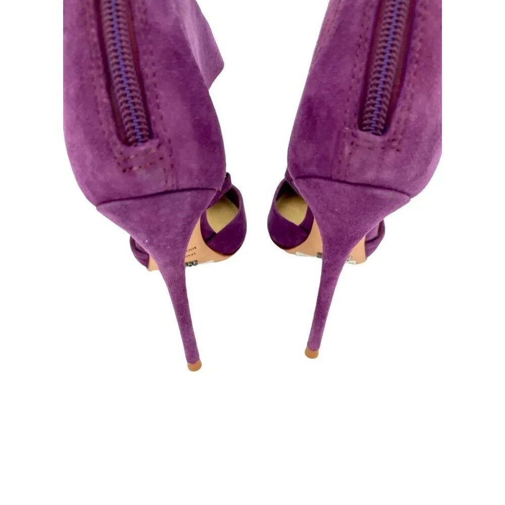 Schutz Dezi Purple Suede Leather Pointed Toe Stiletto Pumps Heels Sz 5 NIB